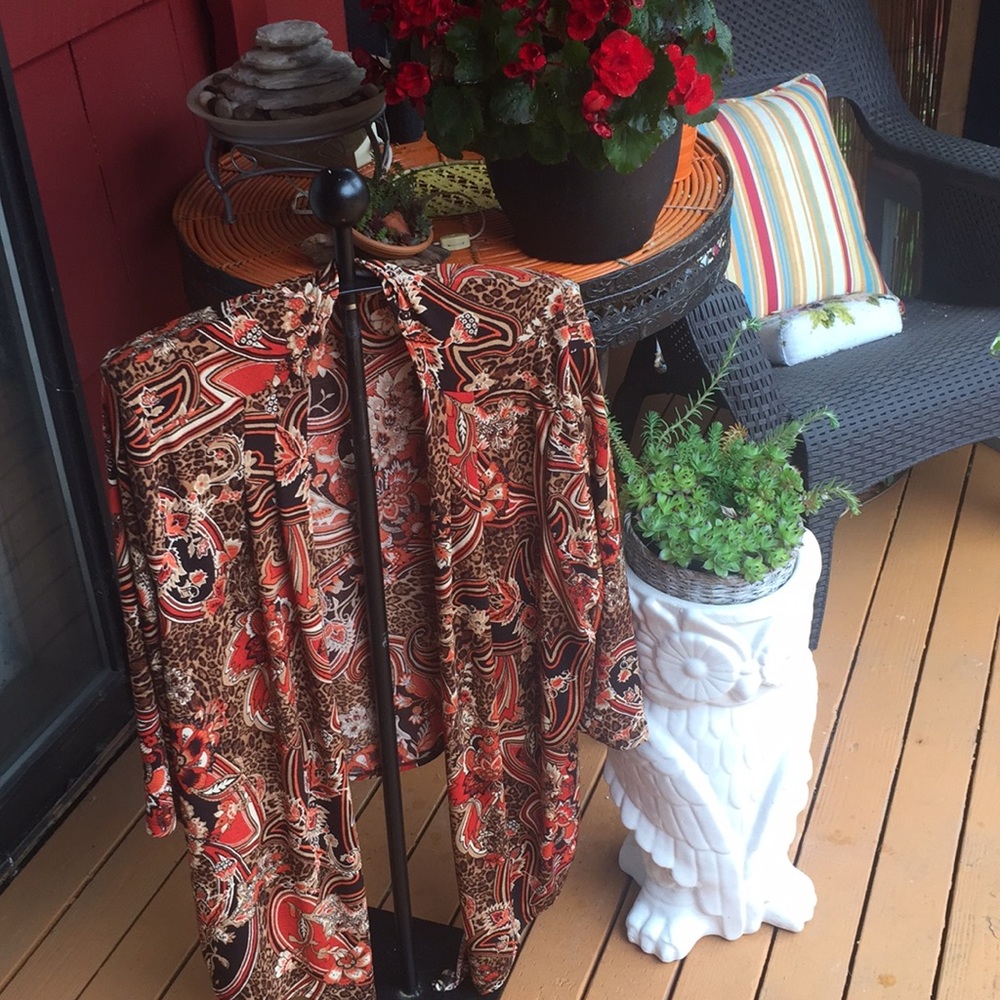 Anna Maxwell Poly & Spandex Over Jacket Top 2X